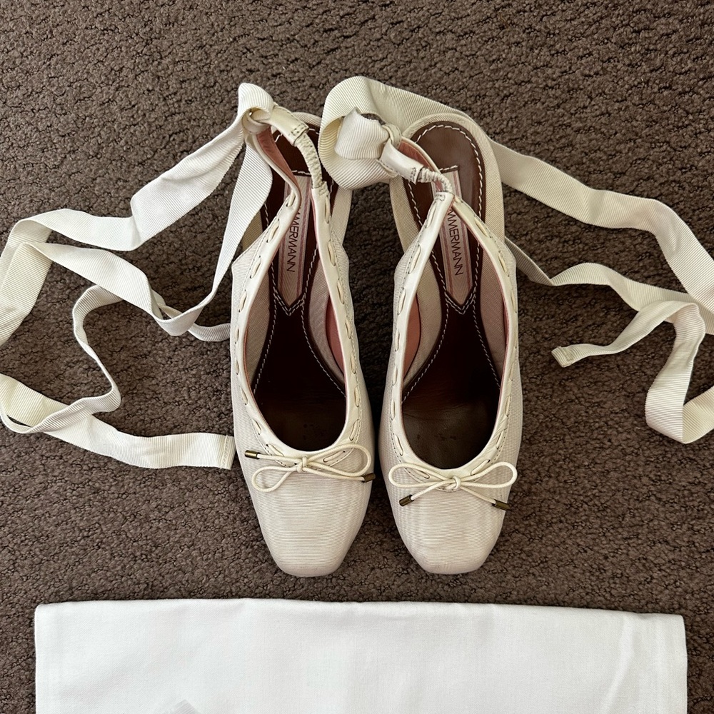 Zimmermann Chisel Toe Ballerina 85 Lace-Up Pump - Size 36 - Worn 1x